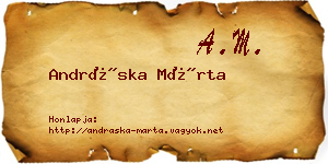 Andráska Márta névjegykártya